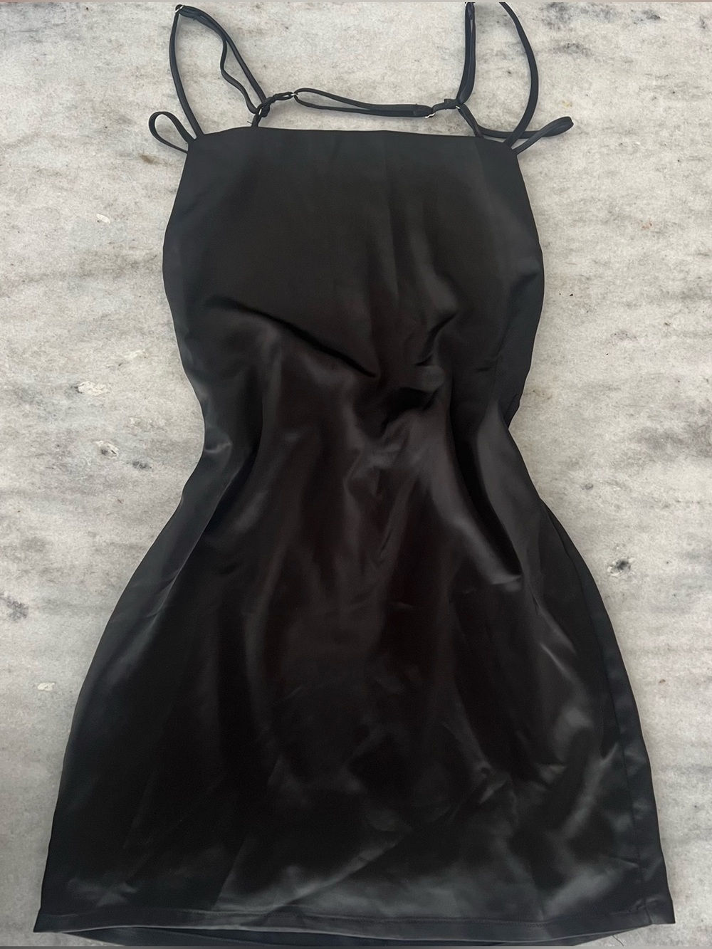 Forever 21 Black Satin Mini Slip Dress